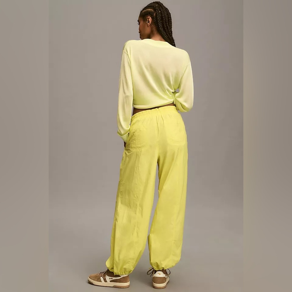 Daily Practice for Anthropologie Wide Leg Pants Neon Yellow Size Medium - Picture 2 of 12